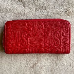 Steve Madden Red Leather Accordion Wallet